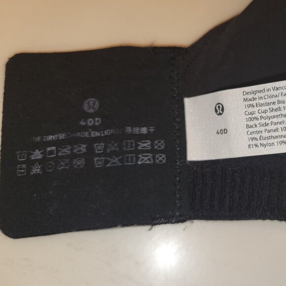Lululemon High Impact Sports Bra Size 40D - Picture 3 of 4